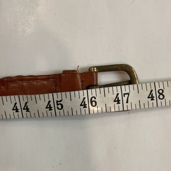 Banana Republic Braided Leather Belt, Brown Cognac, Brass Buckle size large - Picture 12 of 13